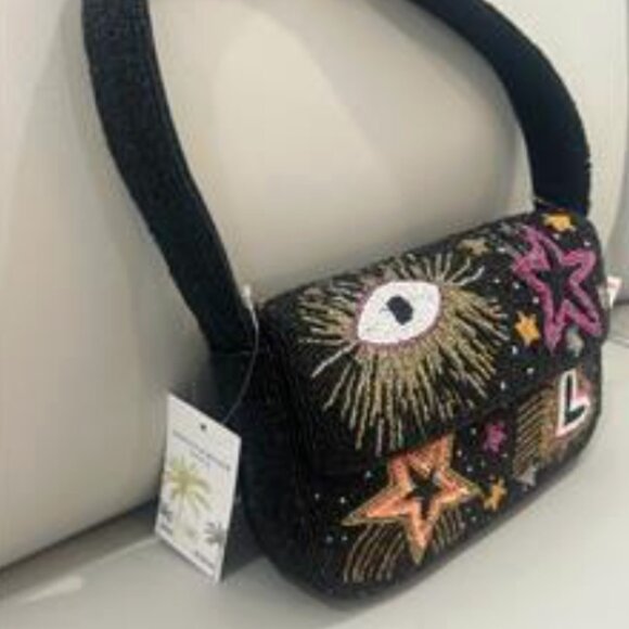 America & Beyond Evil Eye Hearts Stars Beaded Shoulder Bag Tik Tok Viral NWT - Picture 5 of 6